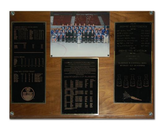 1989-90 Edmonton Oilers Framed Official Team Photo From Locker Room