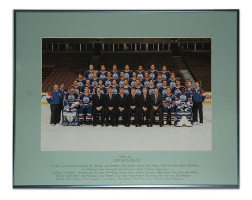 1996-97 Edmonton Oilers Framed Official Team Photo From Locker Room