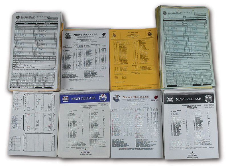 Lot Detail Massive Collection of Edmonton Oilers Game Notes