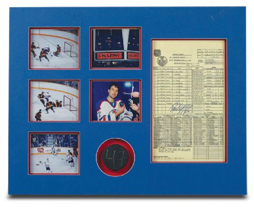 Paul Coffeys 47th Goal Milestone Display with Puck from the Photo Shoot!