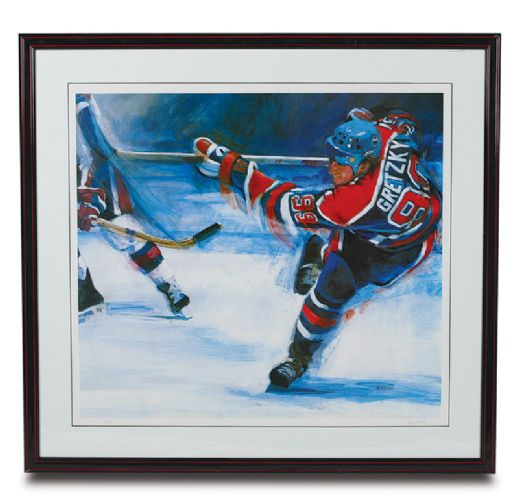 1985 Wayne Gretzky Signed "Slapshot" Lithograph by Thomas Needham