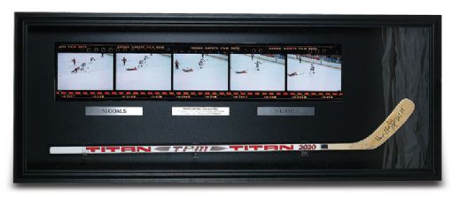 Wayne Gretzky "50 Goals in 39 Games" Autographed & Framed Hockey Stick