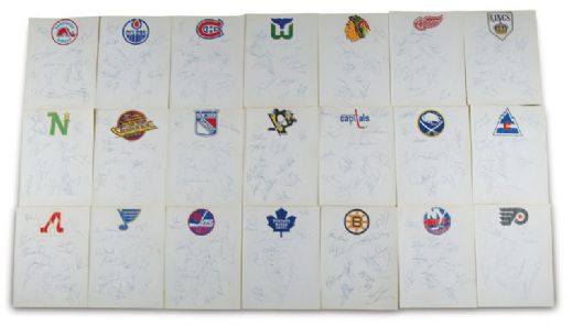 1979-80 NHL Team Autographed Sheet Collection of 21