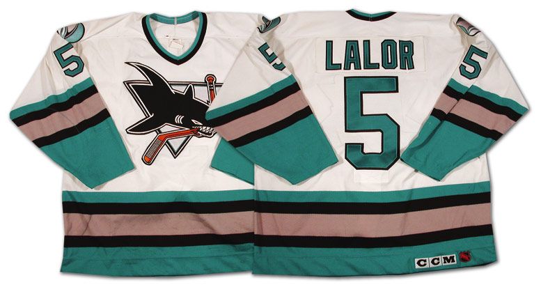 Lot Detail - Mike Lalor’s 1993-94 San Jose Sharks Game Worn Jersey