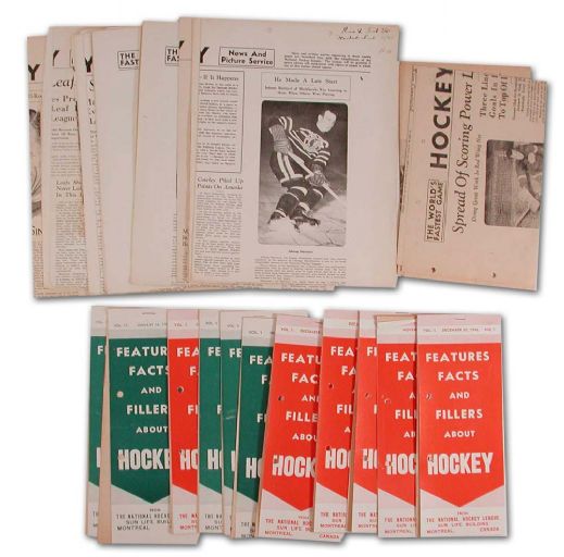 Early 1940s NHL News and Picture Service Memorabilia Collection of 27