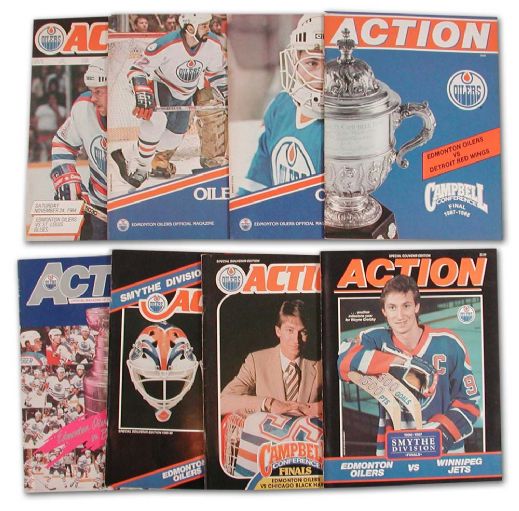 Edmonton Oilers Stanley Cup and Playoffs Program Collection of 8