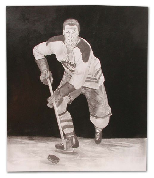 Jean Beliveau Black & White Original Artwork