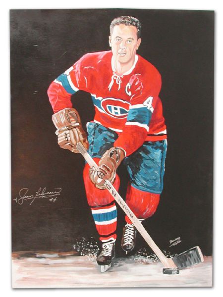 Jean Beliveau Autographed Color Painting