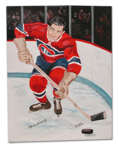 Maurice Richard In Action Color Painting