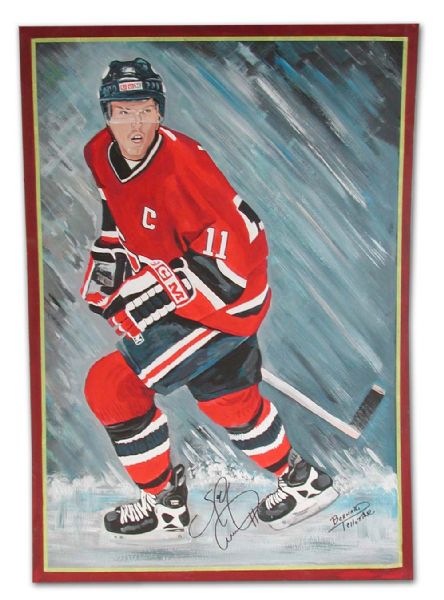 Saku Koivu Autographed Color Painting