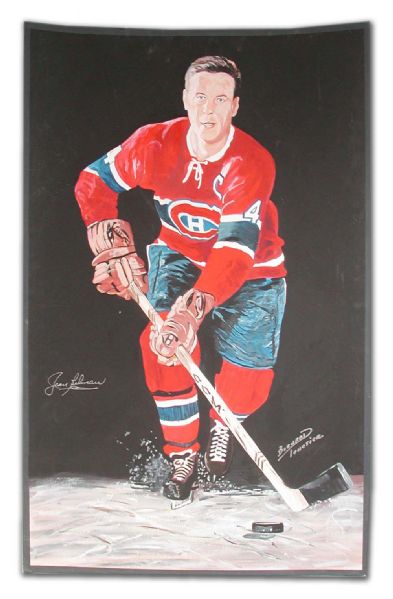 Jean Beliveau Autographed Color Painting