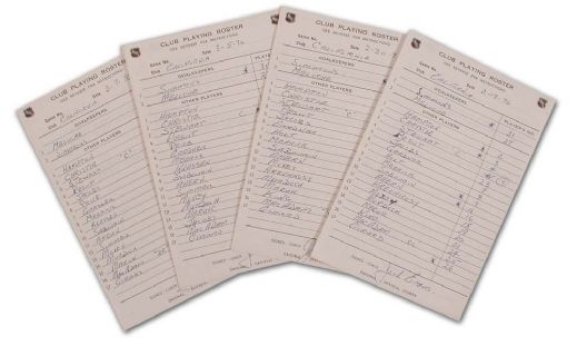 1976 Oakland Coliseum Arena Signed Roster Line Up Sheet Collection of 9