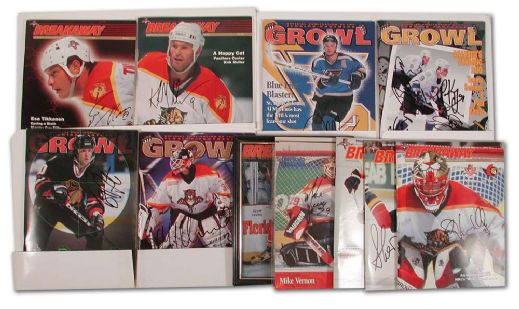  Autographed Florida Panthers Official Game Program Collection of 41