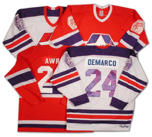 Don Awrey & Ab Demarco Game Worn Original Six Oldtimers Jerseys