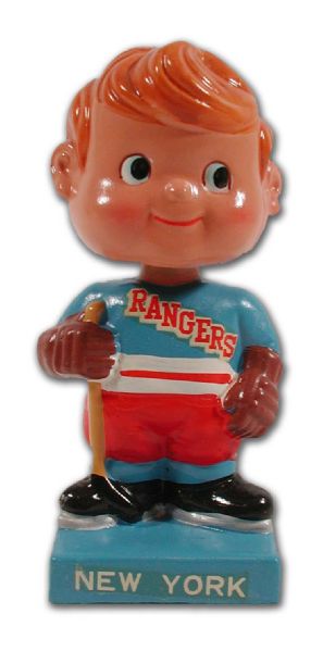 1960`s New York Rangers 6-Inch Bobbing Head Doll in its Box