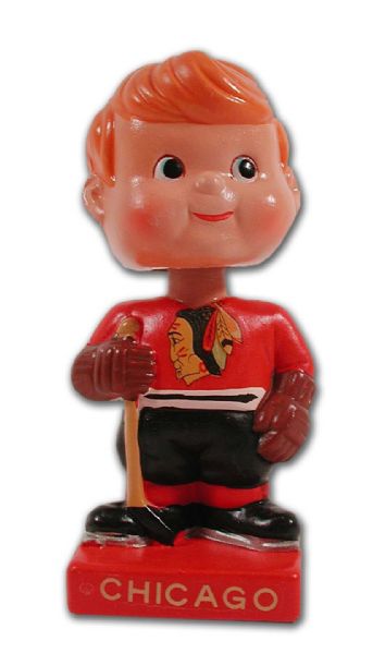 1960`s Chicago Black Hawks 6-Inch Nodder in its Box