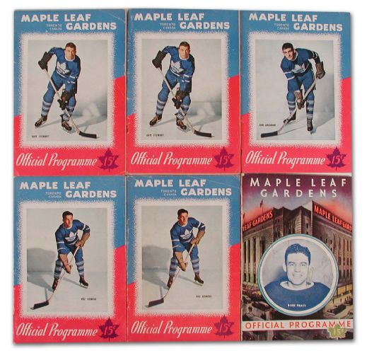 1940’s Toronto Maple Leafs Program Collection of 6