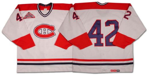 1992-93 Montreal Canadiens #42 Pre-Season Game Worn Jersey