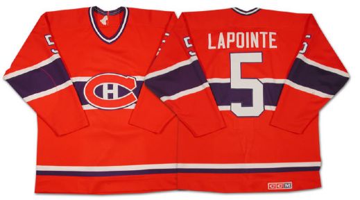 1984 Guy Lapointe Game Worn Canadiens Oldtimers Jersey