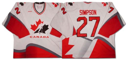 1996-97 Team Canada Simpson Game Worn Jersey