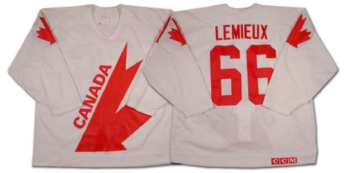 Mario Lemieux 1991 Canada Cup Team Canada Game Jersey