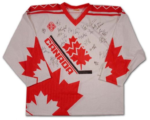 1991 Team Canada World Junior Championships Team Signed Jersey