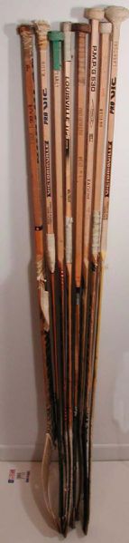 Circa 1980’s NHL Goalie Game Used Stick Collection of 8