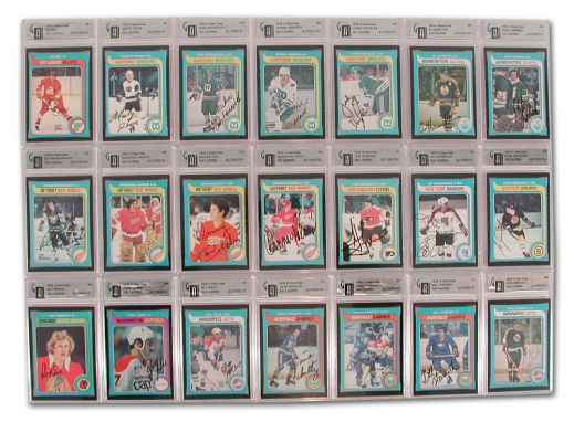 1979-80 O-Pee-Chee GAI Certified Signed Hockey Card Collection of 49