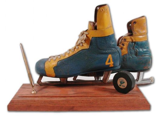 Noel Picard`s St. Louis Blues Hockey Skates & Official Converse Game Puck