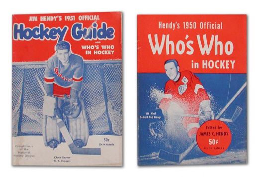 1950 & 1951 Jim Hendy`s Hockey Guide & Official Who`s Who in Hockey