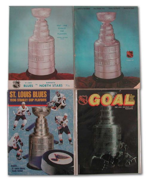 Lot of 4 Vintage St. Louis Blues Stanley Cup Playoff Programs