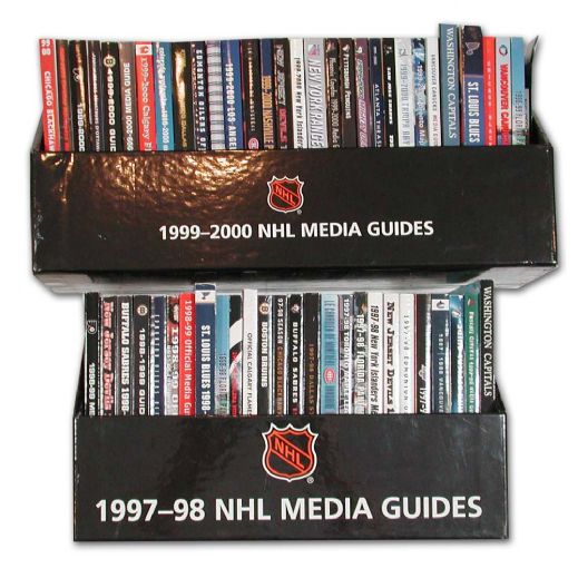 Large NHL Media Guide Collection of 103