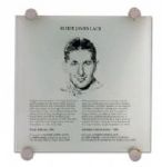 Elmer Lach’s Hockey Hall of Fame Glass Panel (12” x 12”)