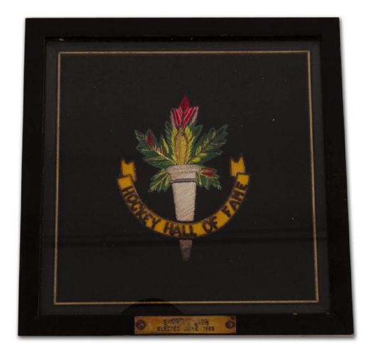 Hockey Hall of Fame Framed Crest Presented to Elmer Lach