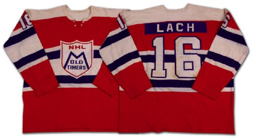 Elmer Lach’s NHL Oldtimers Jersey & Photo Collection