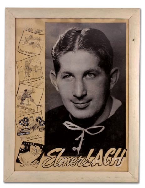 Huge Elmer Lach Framed Photo & Artwork Display