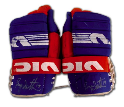 Bryan Trottier’s New York Islanders Autographed Game Worn Gloves