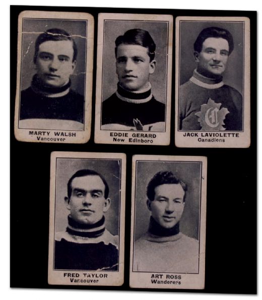 1912-13 C-57 Card Lot of 5 Including Art Ross & Cyclone Taylor