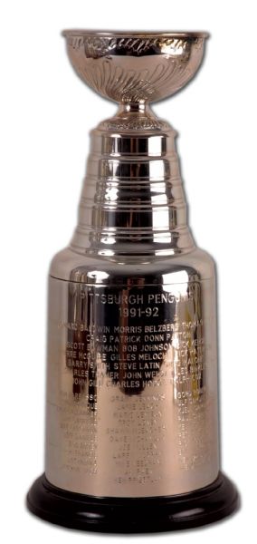 Gilles Meloche’s 1991-92 Pittsburgh Penguins Stanley Cup  Championship Trophy (13”)