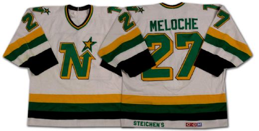 Gilles Meloche’s 1984-85 Minnesota North Stars Home White Game  Worn Jersey