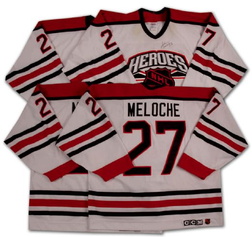 Gilles Meloche’s NHL Heroes Autographed Game Worn Jersey & Game  Used Stick Collection of 4