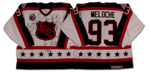 Gilles Meloche’s 1993 NHL All-Star Game Jersey Autographed by 30  Including Roy, Bourque & Jagr