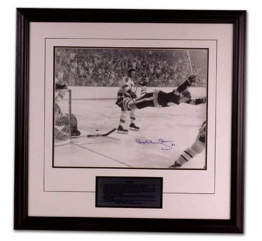 Bobby Orr’s Autographed 1970 Stanley Cup Winning Goal Framed  Photograph (27x29”)