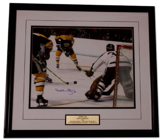 Bobby Orr Autographed Framed Action Photo (26 ‘ x 29”)