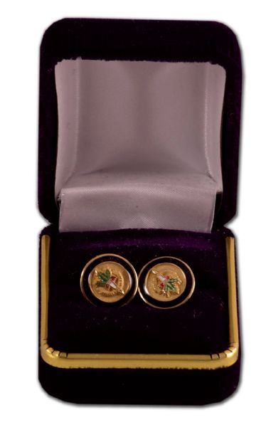 Jacques Plante Hockey Hall of Fame Gold Cuff Links