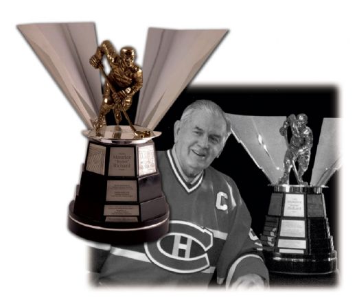 Original Rocket Richard Trophy Presented to Maurice Richard