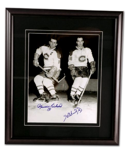 Maurice and Henri Richard Autographed Framed Photo (18” x 21”)