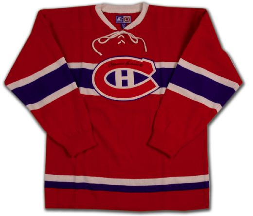 Maurice Richard Autographed Vintage Wool Style Canadiens Jersey