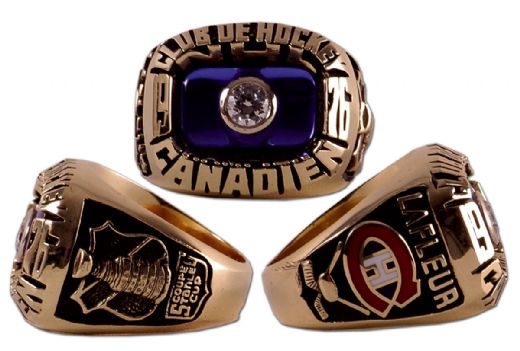 Guy Lafleur 1975-76 Montreal Canadiens Stanley Cup Championship  Gold Ring