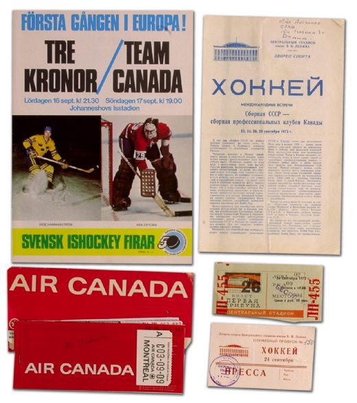 1972 Canada-Russia Series Score Sheet, Document & Memorabilia  Collection